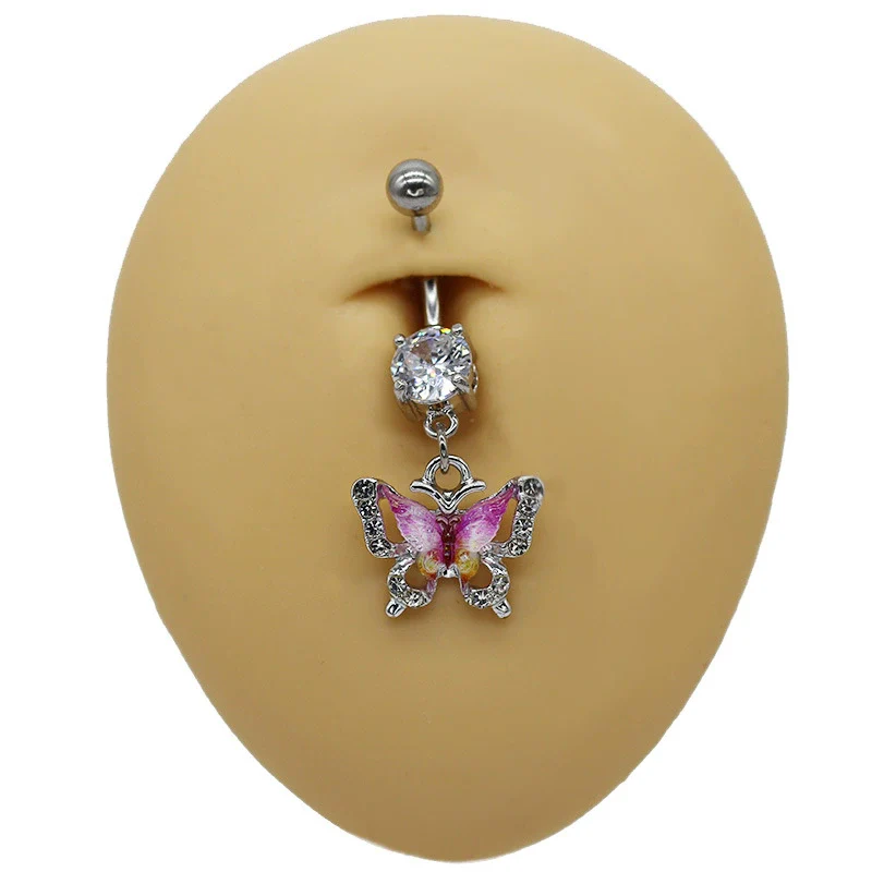 Belly Ring Jewelry Zinc Alloy Heart Shape Flash Butterfly Style Unisex - Image 3
