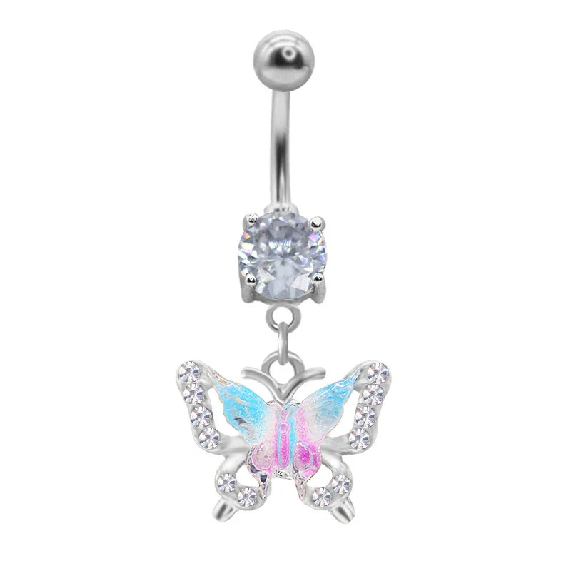 Belly Ring Jewelry Zinc Alloy Heart Shape Flash Butterfly Style Unisex - Image 6
