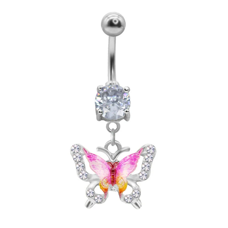 Belly Ring Jewelry Zinc Alloy Heart Shape Flash Butterfly Style Unisex - Image 7