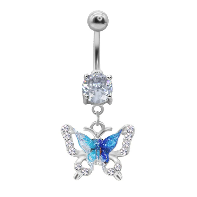 Belly Ring Jewelry Zinc Alloy Heart Shape Flash Butterfly Style Unisex - Image 8