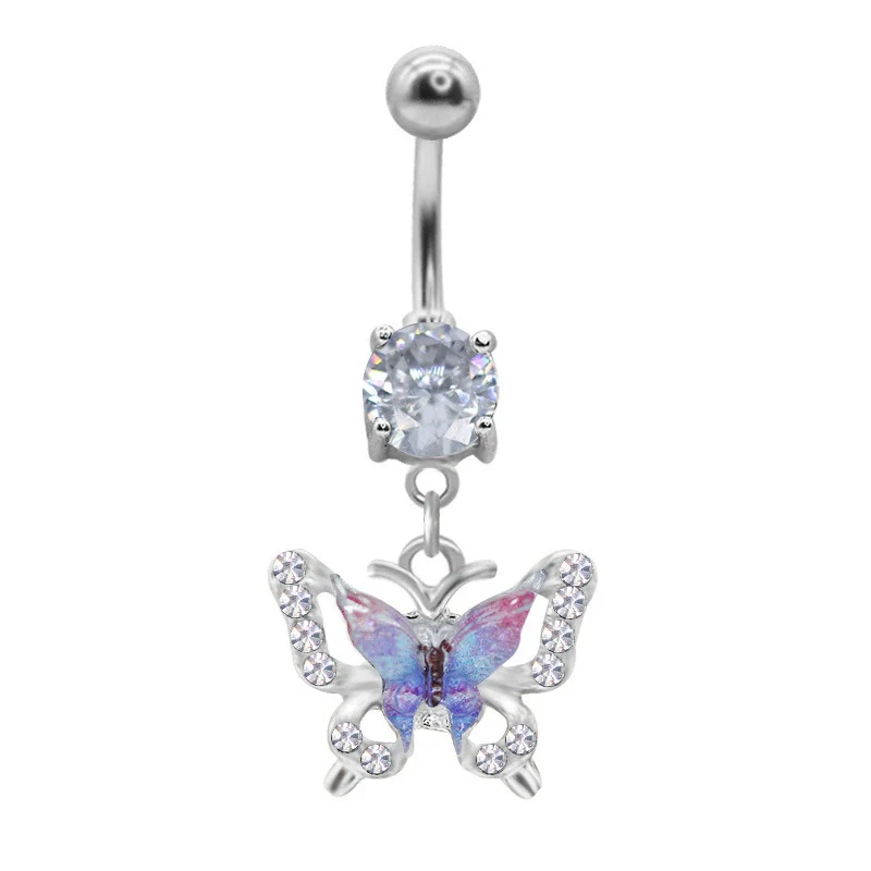 Belly Ring Jewelry Zinc Alloy Heart Shape Flash Butterfly Style Unisex - Image 9