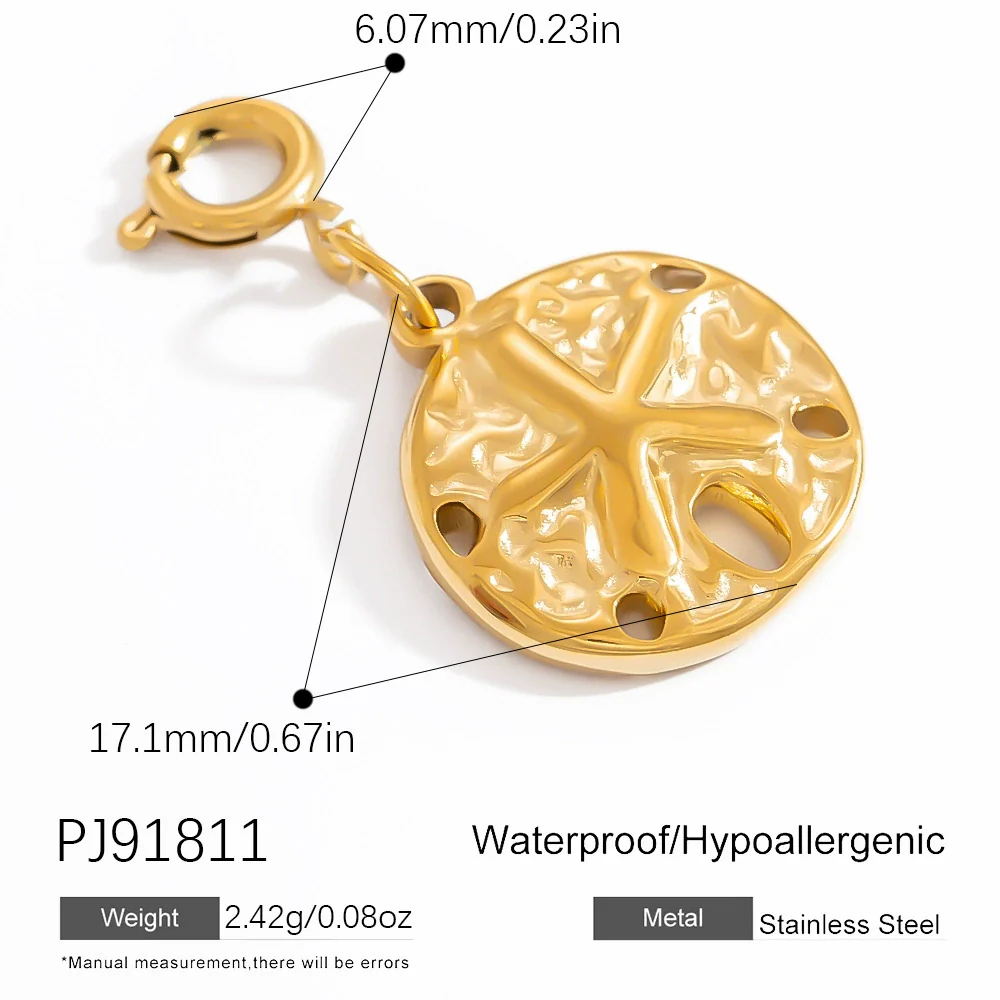 Bikini Buckle Jewelry Accessories Stainless Steel Electroplated With Flowers Love Pattern Ocean Style Minimalist Natural - Image 12