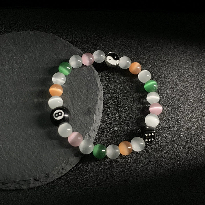 Billiards Bracelet Stone Alloy Geometric Cross Enamel Handmade Unisex - Image 10