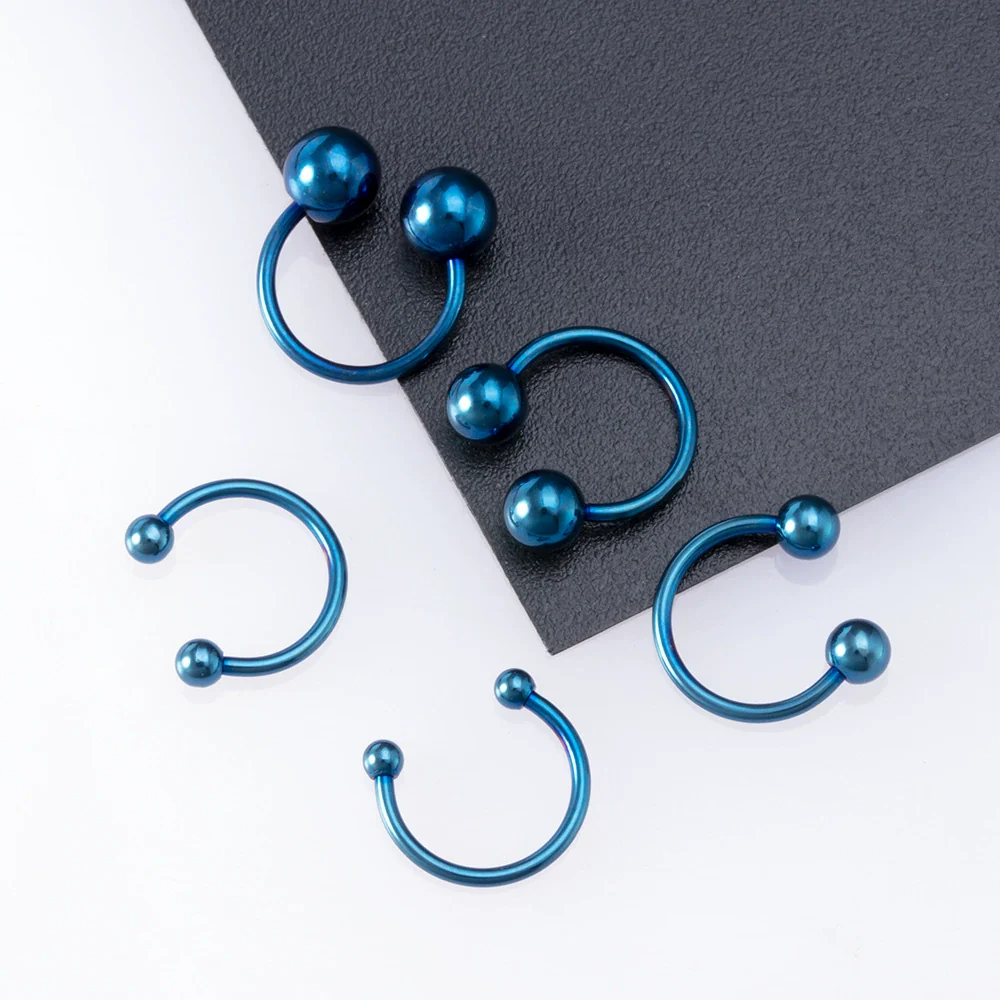 Body Piercing Jewelry Stainless Steel Geometric C Rod Ring With Color Retention Vacuum Treatment - Image 3