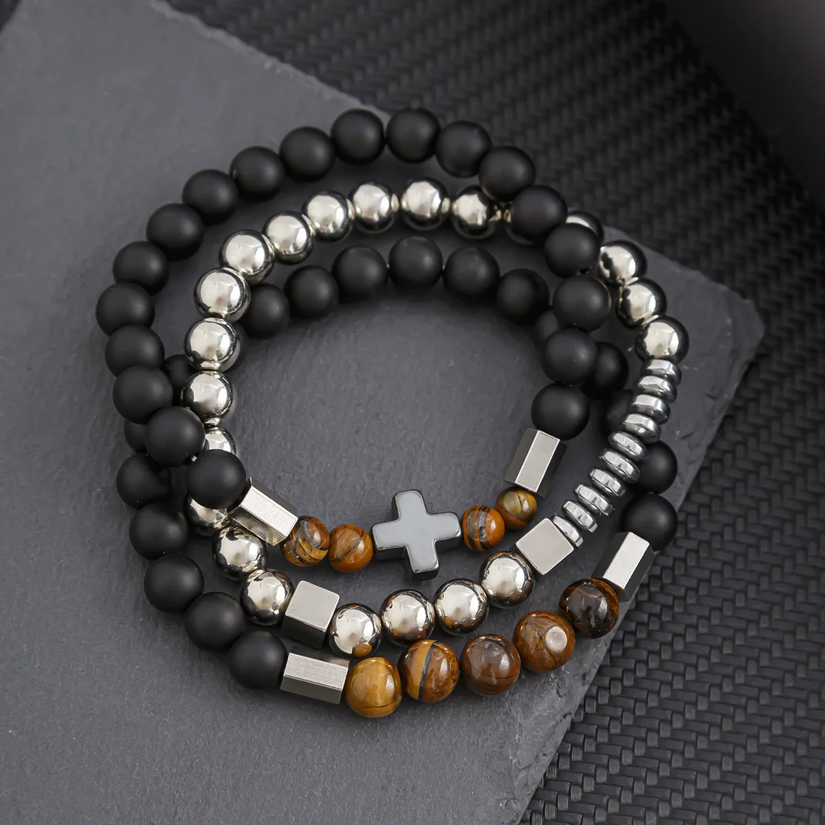 Bohemian Stone Wood Beads Geometric Stretch Bracelet Unisex Manual Design - Image 15
