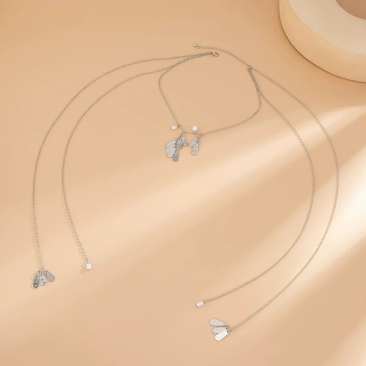Bow Cross Imitation Pearl Tassel Long Clavicle Chain Jewelry - Image 4
