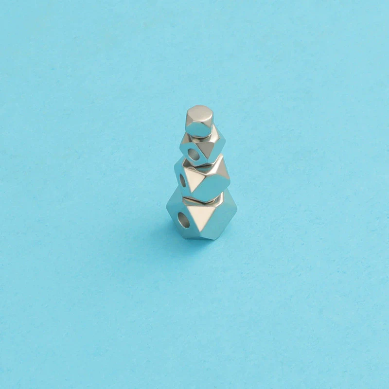 Bracelet Accessories Stainless Steel Geometric Diamond Beads Polygonal Scattered Beads Diy Handmade Jewelry Accessories Electroplated - Image 3