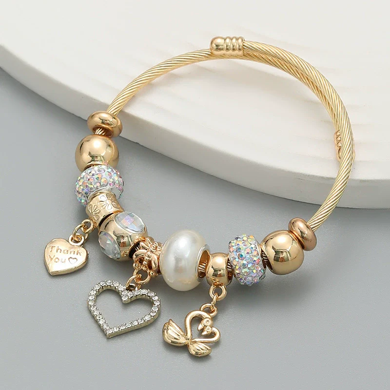 Bracelet Alloy Heartshaped Geometric Diamond Women's Couple Jewelry