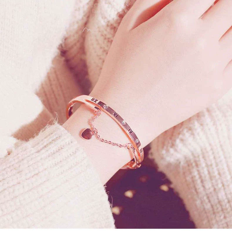 Bracelet Alloy Peach Heart Electroplating Minimalist Ladies Jewelry - Image 2