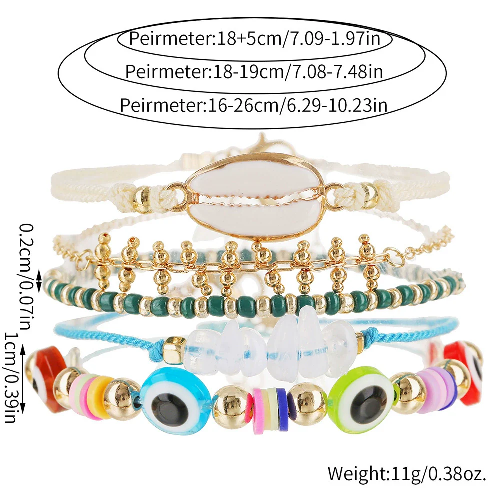 Bracelet Alloy Shell Rice Beads Geometric Handmade Unisex Women's - Image 5