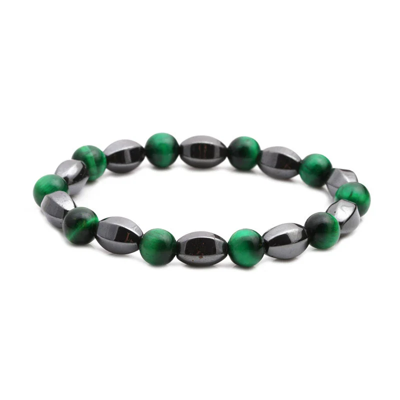 Bracelet Copper Geometric Handmade Unisex Tiger's Eye Cut Black Stone - Image 4