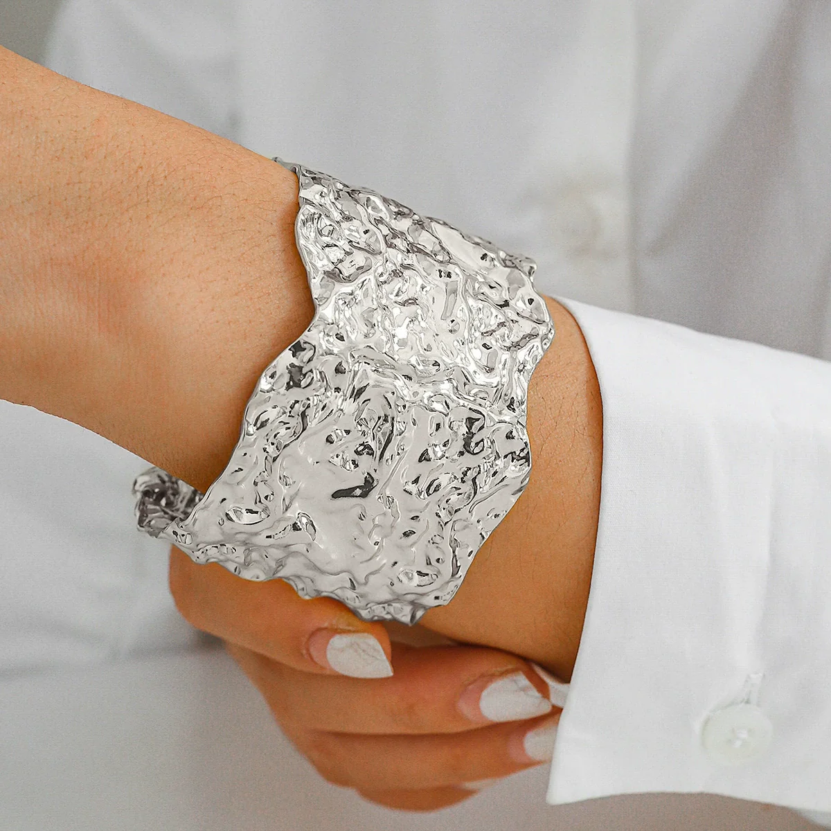 Bracelet Jewelry Punk Alloy Geometric Electroplating Irregular Opening - Image 3