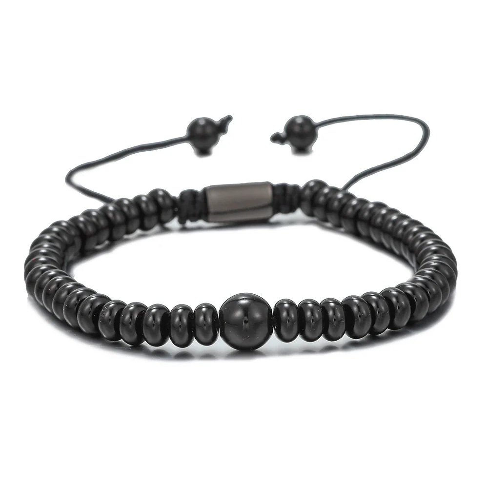 Bracelet Jewelry Stone Hand Woven Round Beaded Unisex Exotic Style - Image 5