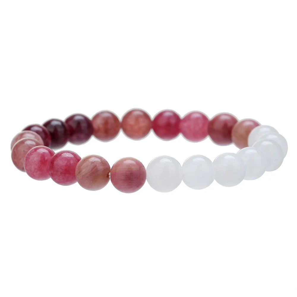 Bracelet Natural Stone Elastic Beaded Geometric Handmade - Image 22
