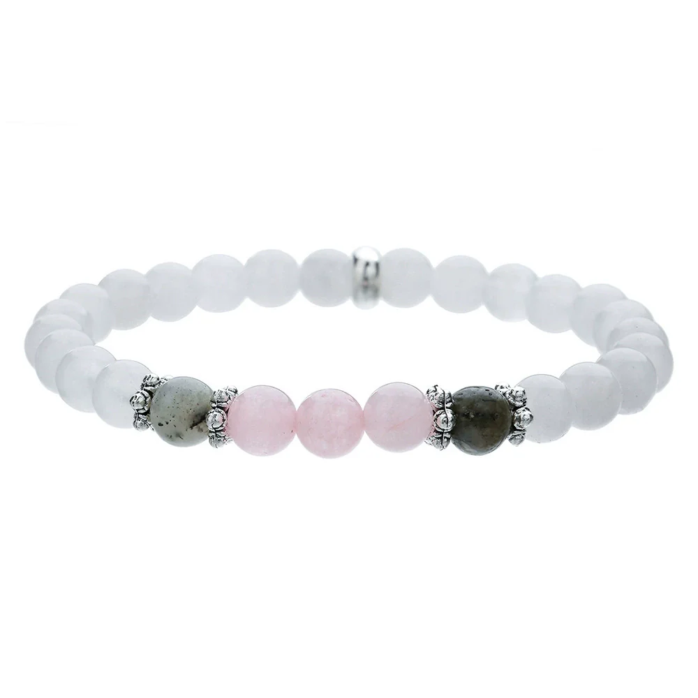 Bracelet Natural Stone Elastic Beaded Geometric Handmade - Image 25