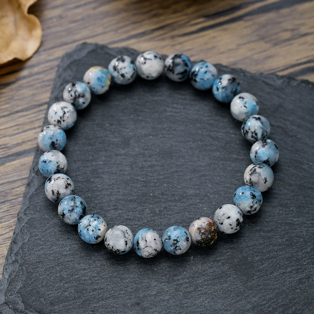 Bracelet Natural Stone Elastic Beaded Geometric Handmade - Image 3