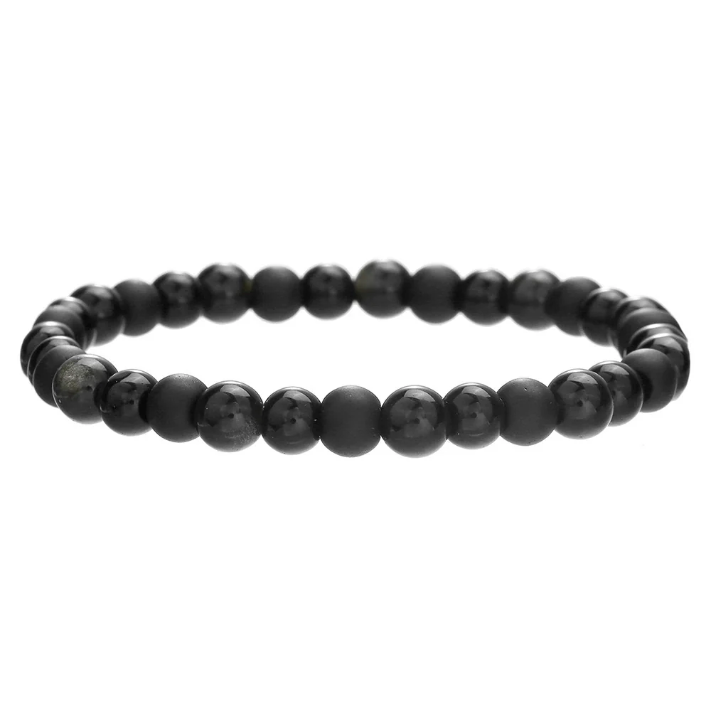 Bracelet Natural Stone Elastic Beaded Geometric Handmade - Image 7
