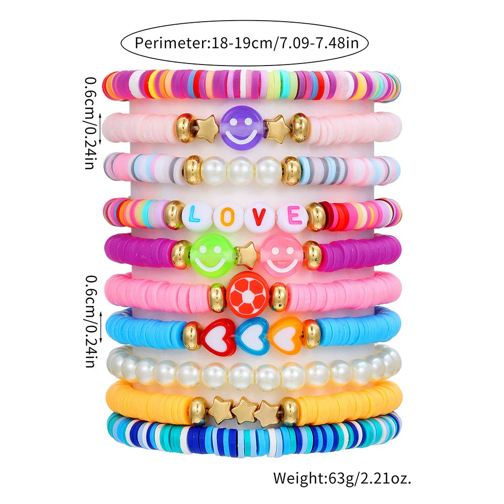 Bracelet Polymer Clay Acrylic Handmade Letters Numbers Text Style - Image 5