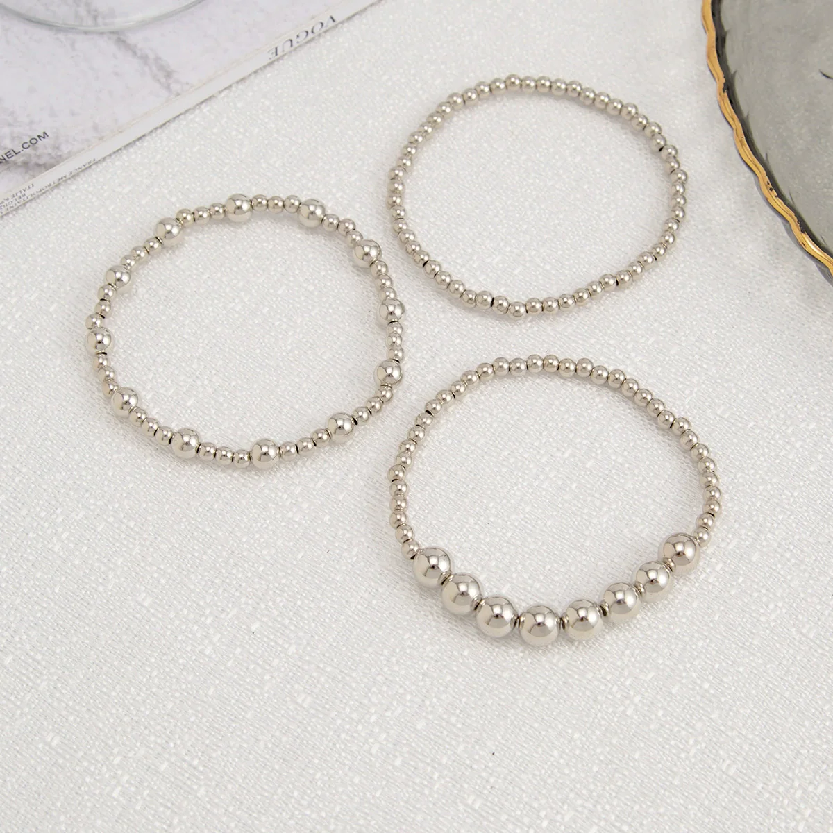 Bracelet Set Imitation Pearl Geometric Handmade Ins Style For Women - Image 9