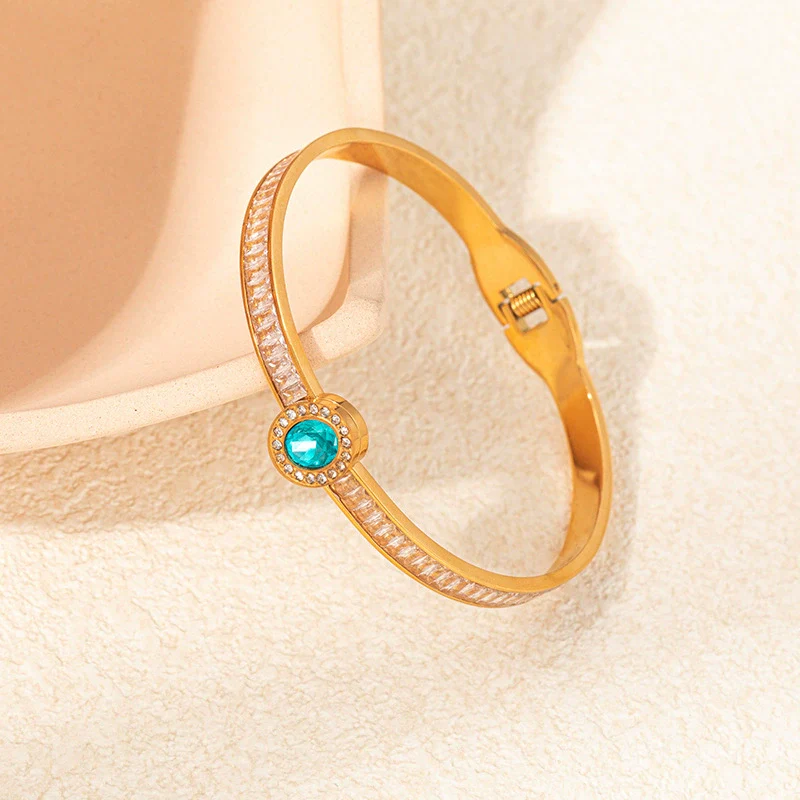 Bracelet Stainless Steel Gold Plated Geometric Fashion Jewelry - Image 3