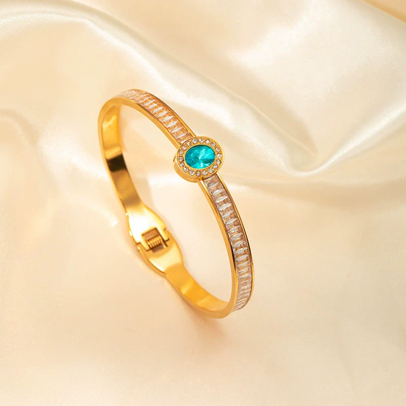 Bracelet Stainless Steel Gold Plated Geometric Fashion Jewelry - Image 4