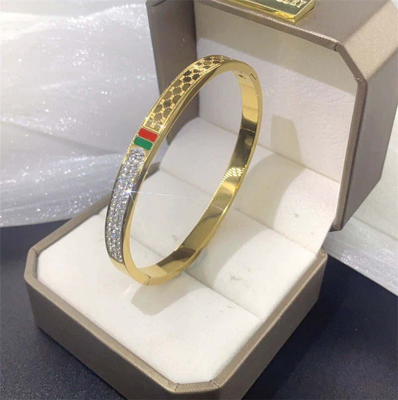 Bracelet Titanium Steel Electroplating Red Green - Image 2