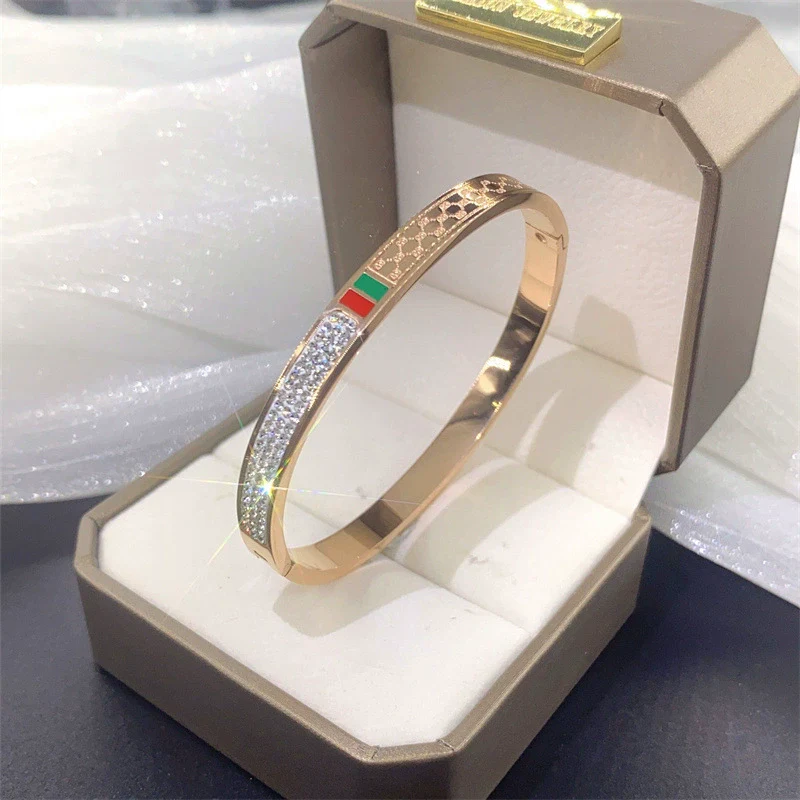 Bracelet Titanium Steel Electroplating Red Green - Image 3