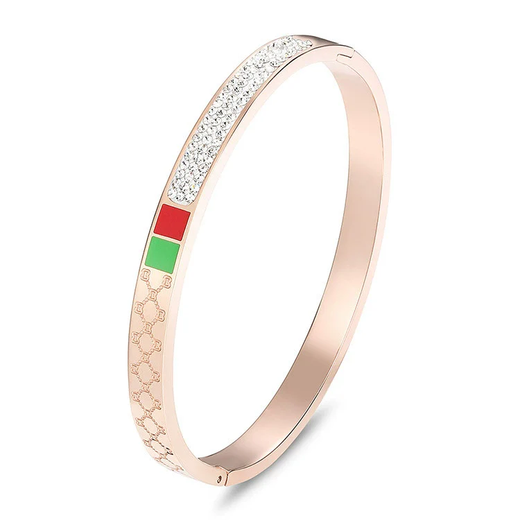 Bracelet Titanium Steel Electroplating Red Green - Image 5