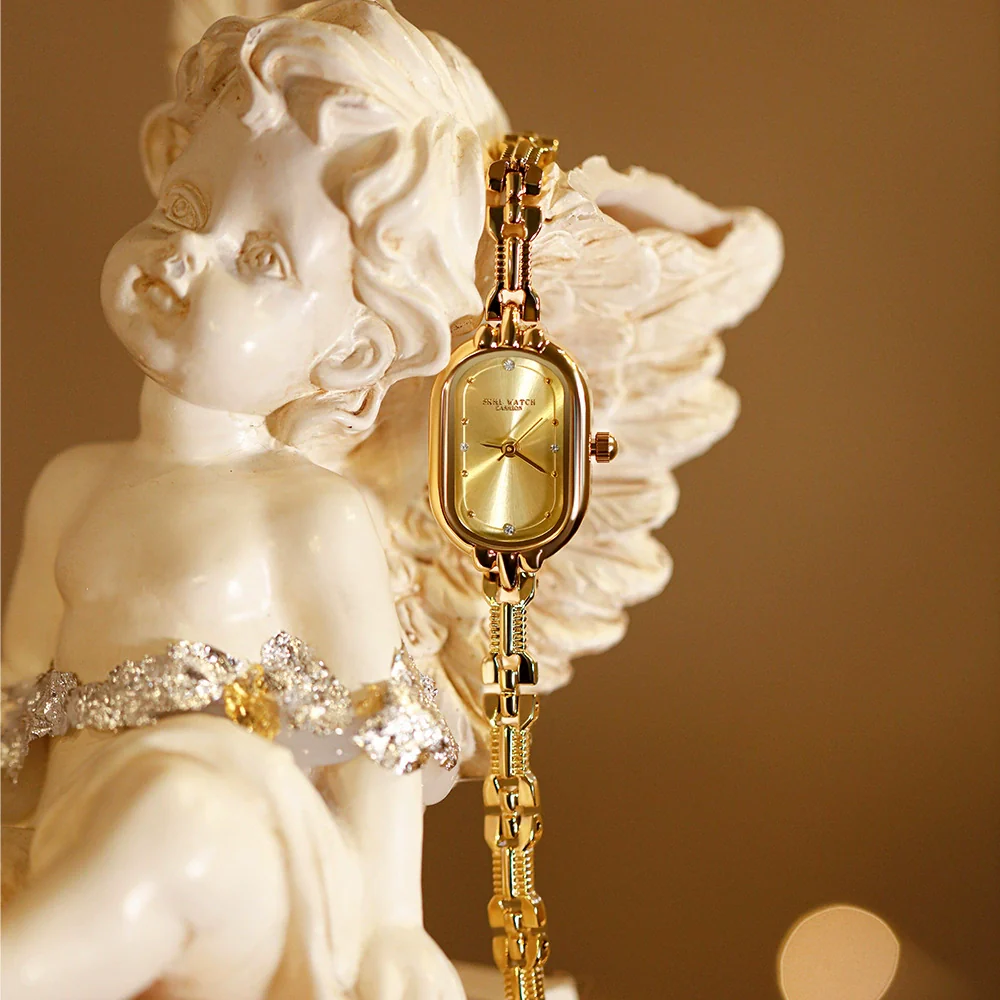 Bracelet Watch Alloy Gold Oval Medieval Retro Literary Fashion Women's Quartz Watch - Image 3