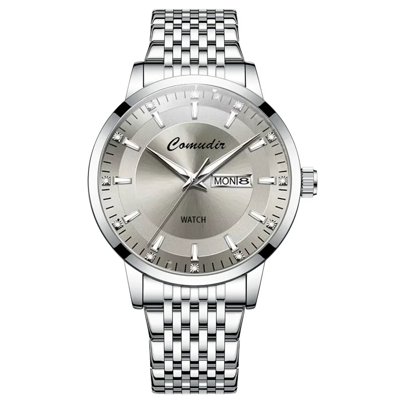 Business Men's Alloy And Stainless Steel Fully Automatic Mechanical Hollow Waterproof Luminous Dual Calendar Round Dial Watch - Image 6