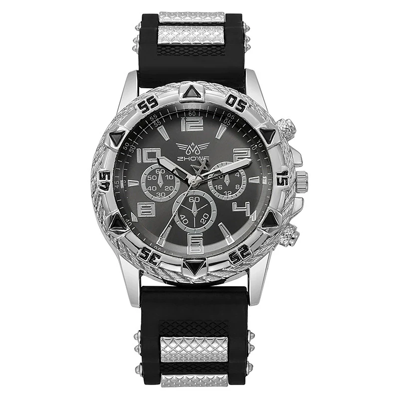 Business Men's Casual Quartz Watch With Fake Threeeye Dial Alloy Case And Strap Stainless Steel Buckle Round Dial - Image 5