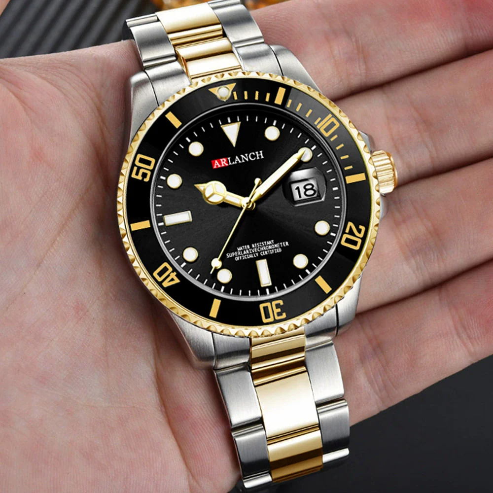 Business Men's Metal And Stainless Steel Round Quartz Watch - Image 2