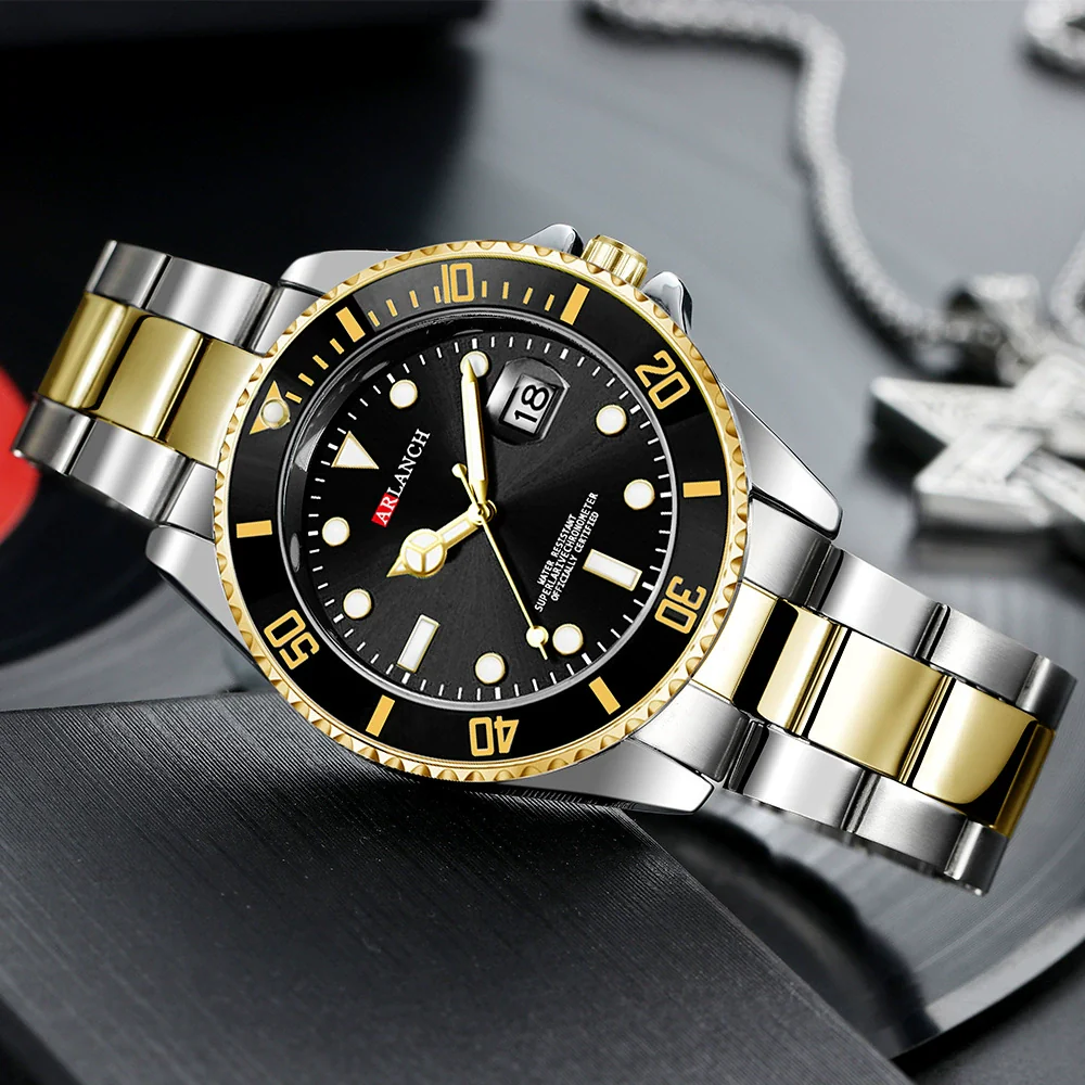 Business Men's Metal And Stainless Steel Round Quartz Watch - Image 3