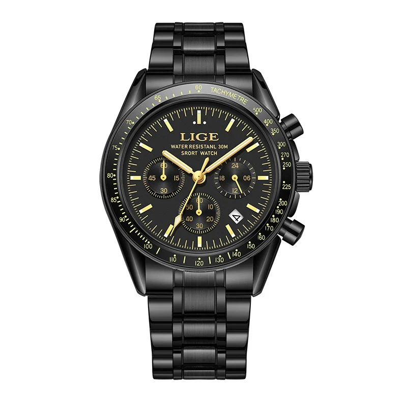 Business Men's Multifunctional Waterproof Calendar Luminous Quartz Watch Zinc Alloy Case Stainless Steel Strap Round Dial - Image 10