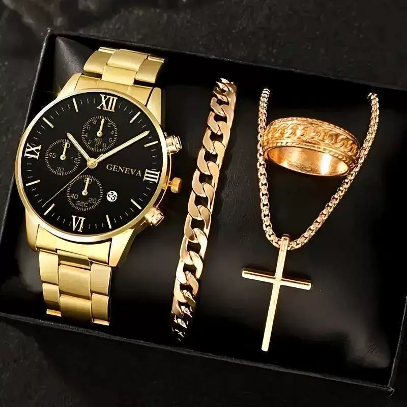 Business Style Men's Alloy Watch With Round Dial And Roman Scale - Image 15