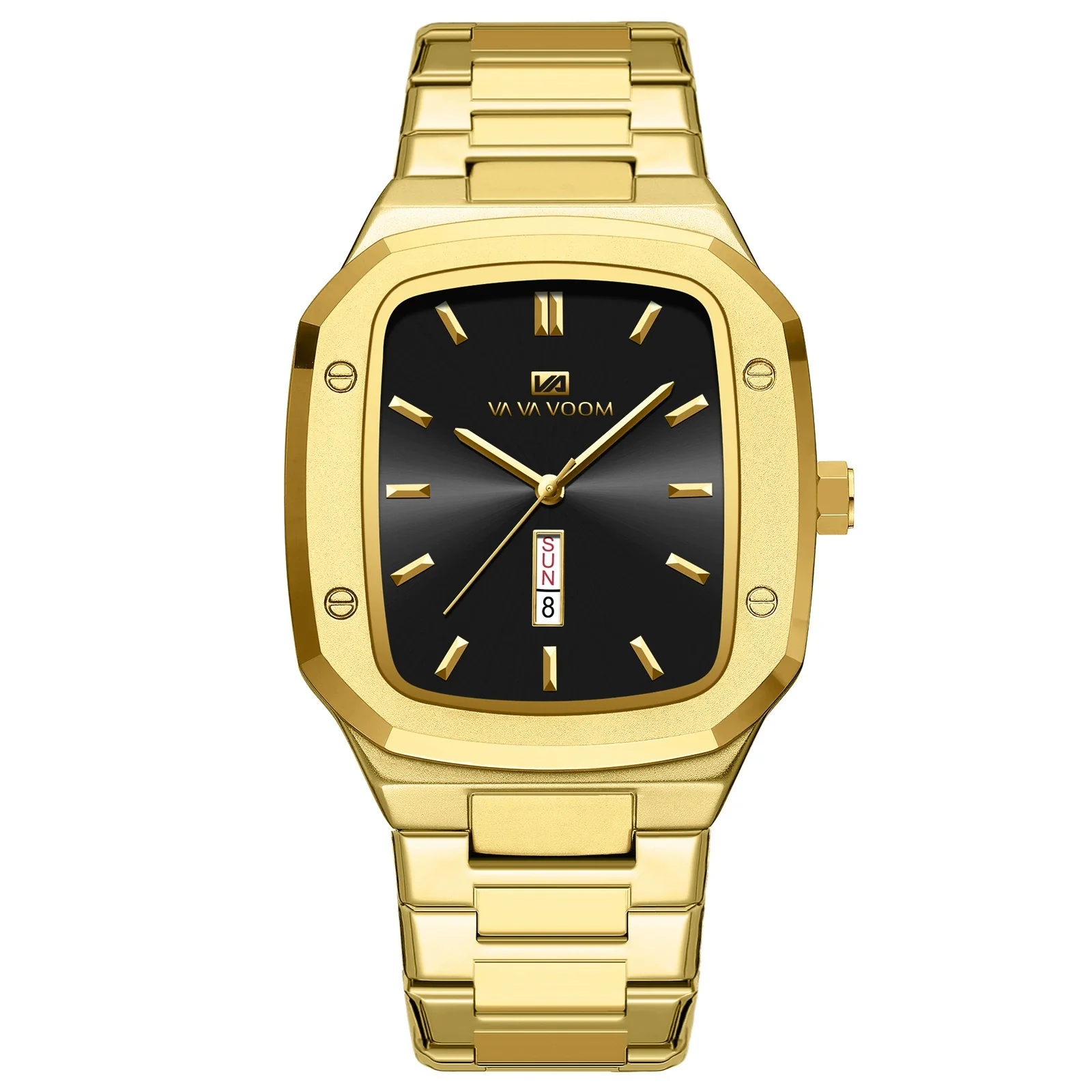 Business Style Rectangular Dial Stainless Steel Men's Watch With Double Calendar And Waterproof Feature - Image 4