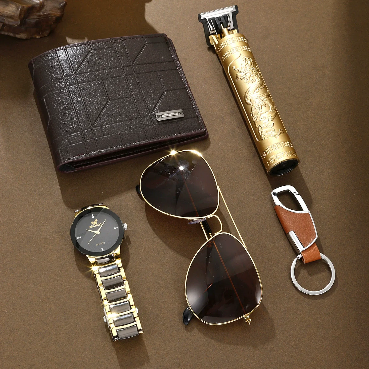 Business Style Round Dial Alloy Case And Strap Steel Band Quartz Watch For Men - Image 2