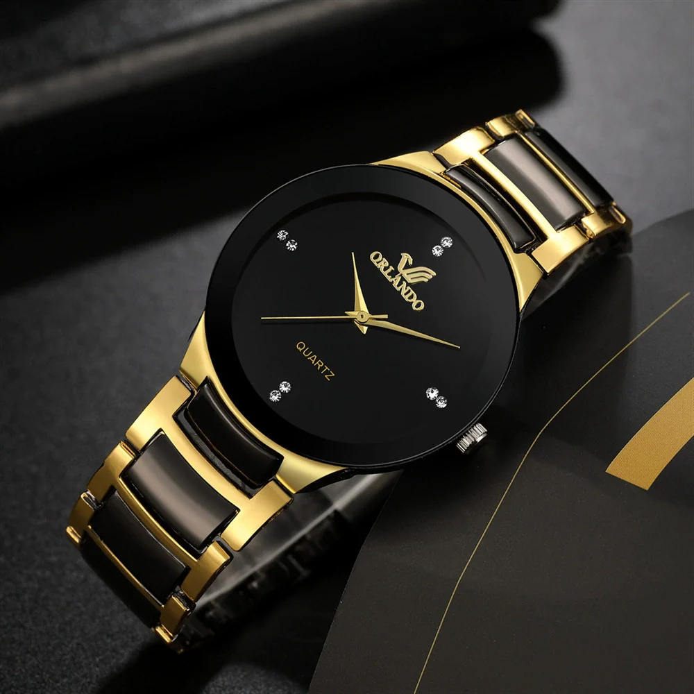 Business Style Round Dial Alloy Case And Strap Steel Band Quartz Watch For Men - Image 3