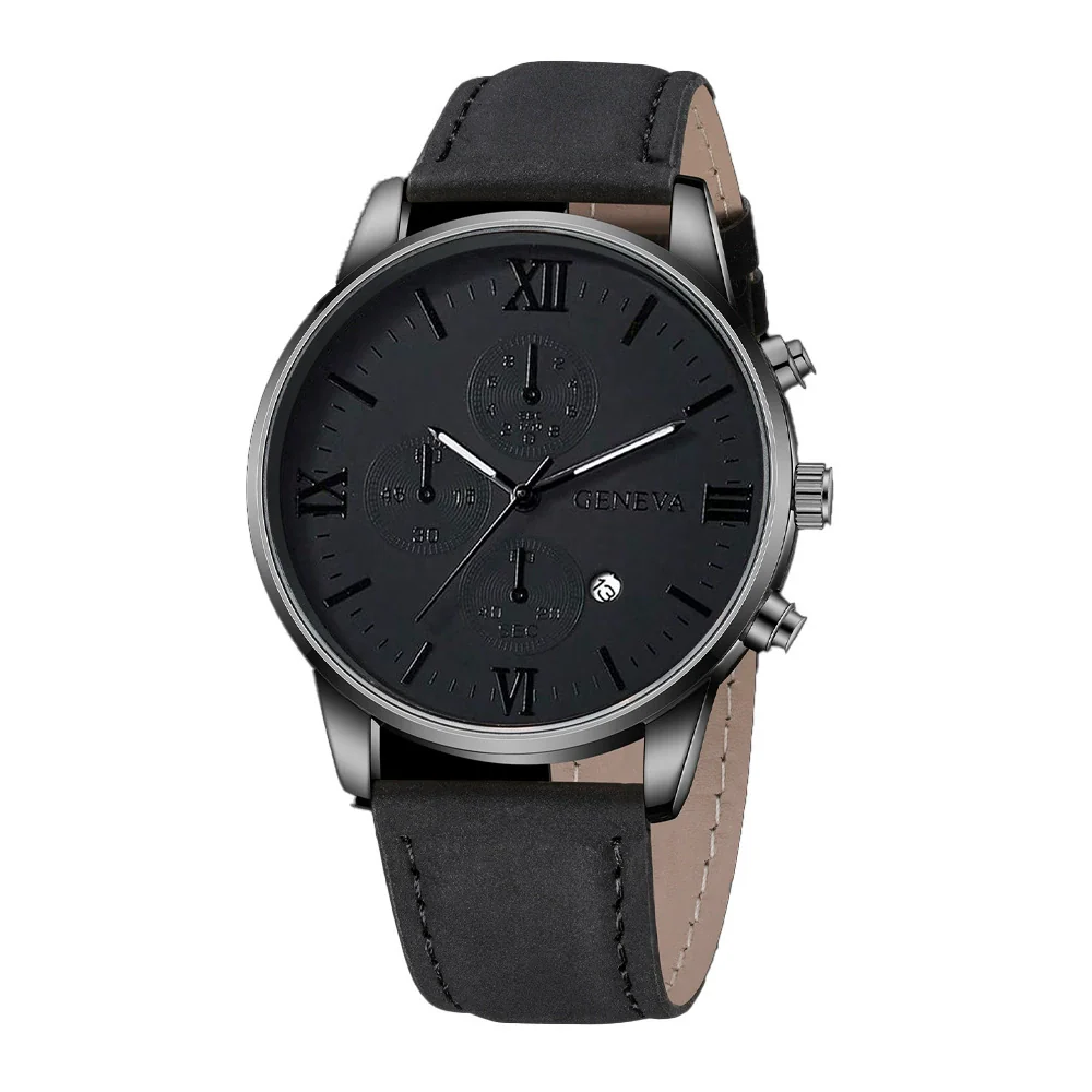 Canvas Alloy Watch Bracelet Set Round Dial Men's Quartz Watch - Image 15