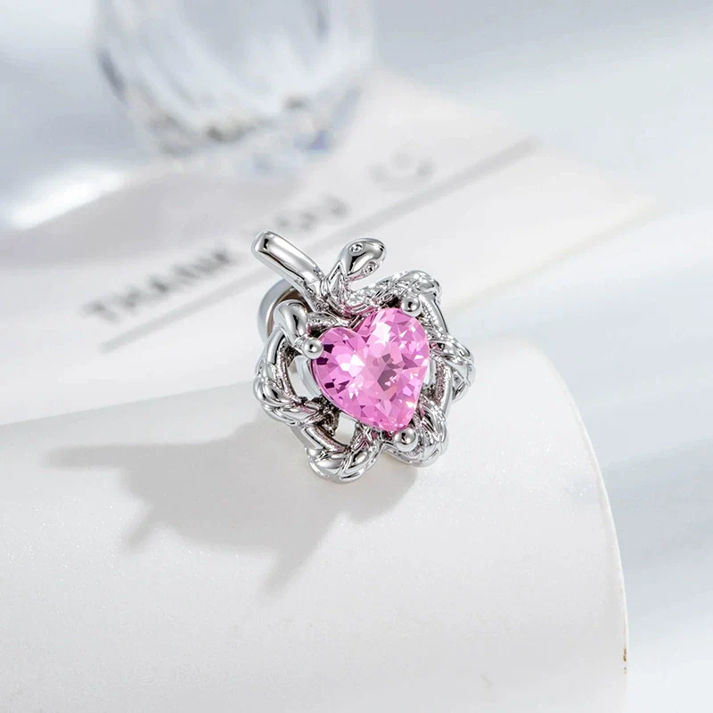 Cartilage Piercing Ear Bone Nail Titanium Steel Heart Shaped With Zircon - Image 7