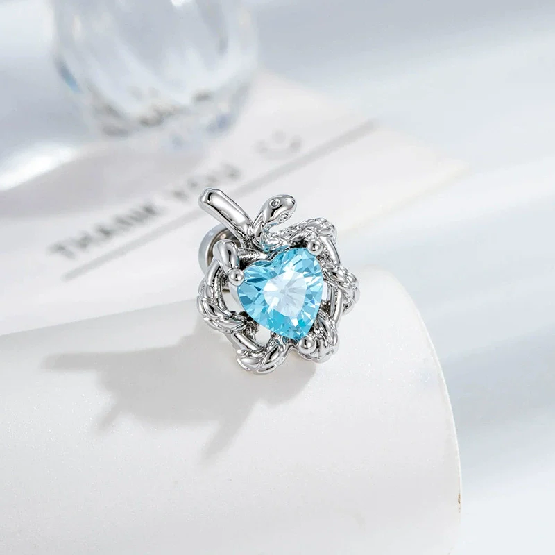 Cartilage Piercing Ear Bone Nail Titanium Steel Heart Shaped With Zircon - Image 8