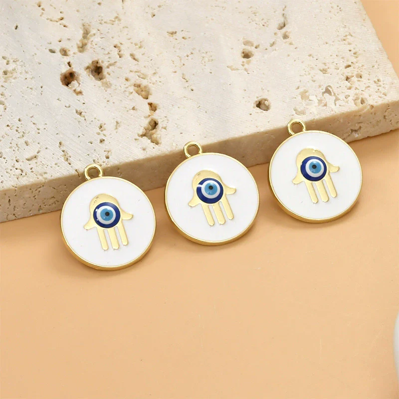 Cartoon Alloy Copper Pendant Beaded Handmade Bracelet Necklace Accessories With Electroplating Treatment And Devil's Eye Sun Elephant Gesture Round Design - Image 9