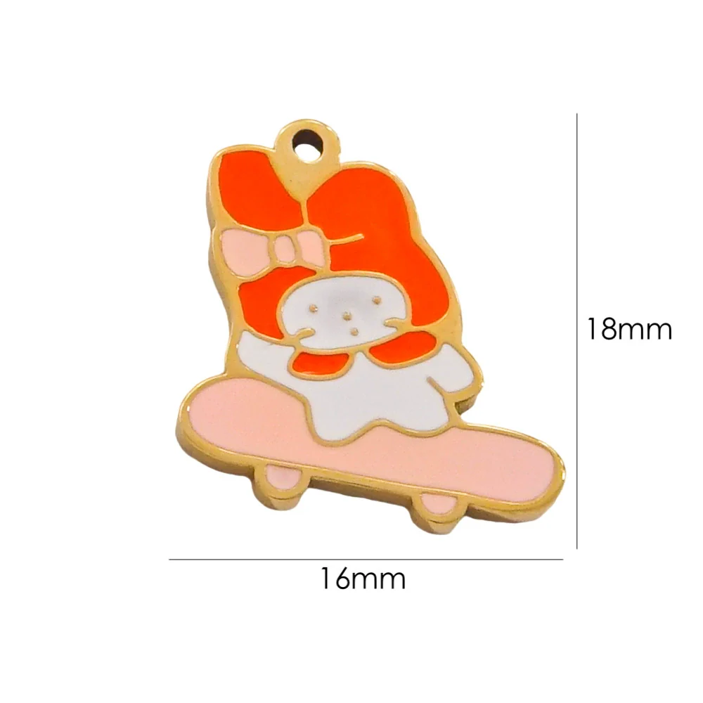 Cartoon Parchia Dog Dripping Oil Stainless Steel Handmade Jewelry Pendant - Image 9