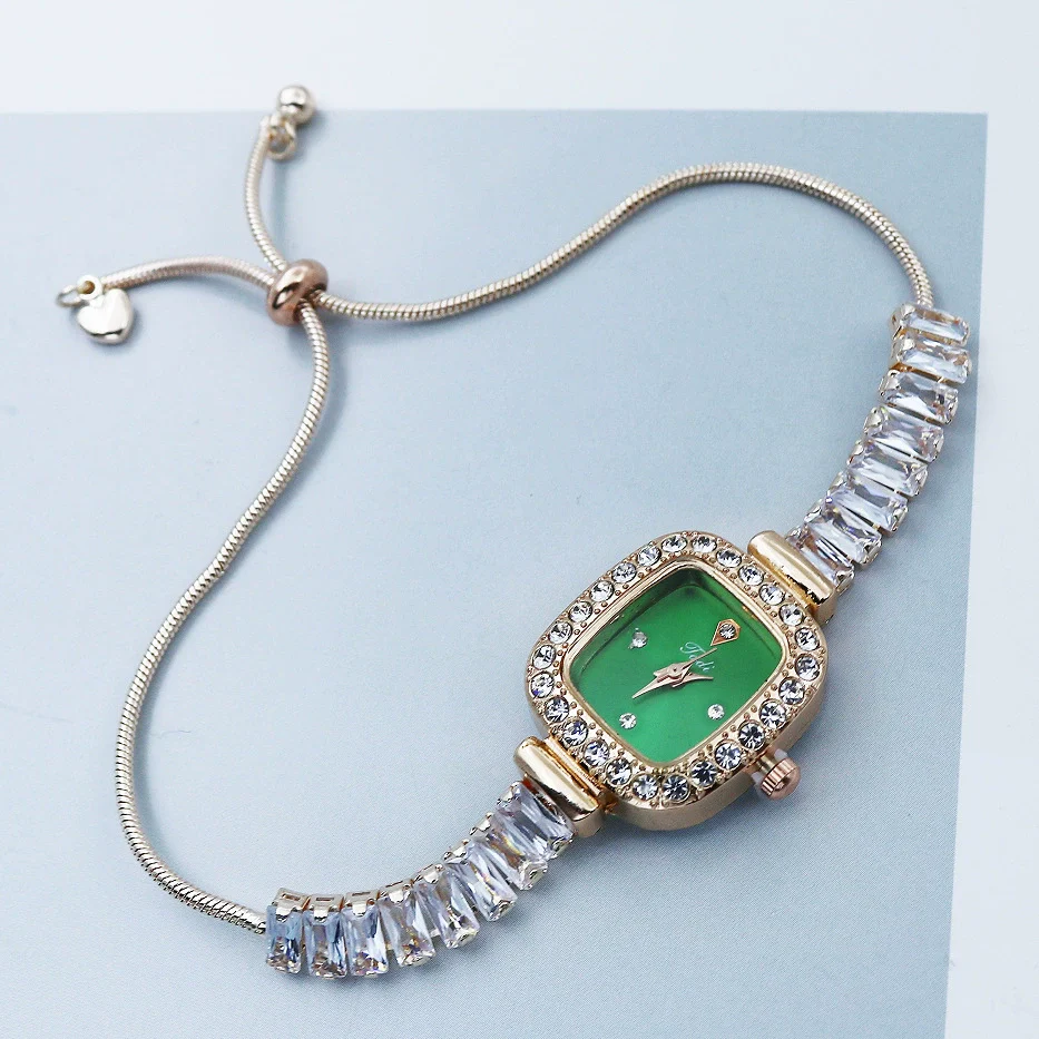Casual Square Female Quartz Watch With Alloy Case And Buckle Mineral Reinforced Glass Mirror And Printed Logo
