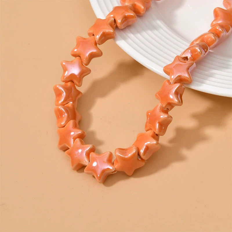 Ceramic Fivepointed Star Beads Handmade Jewelry Making Material With Baking Paint - Image 13