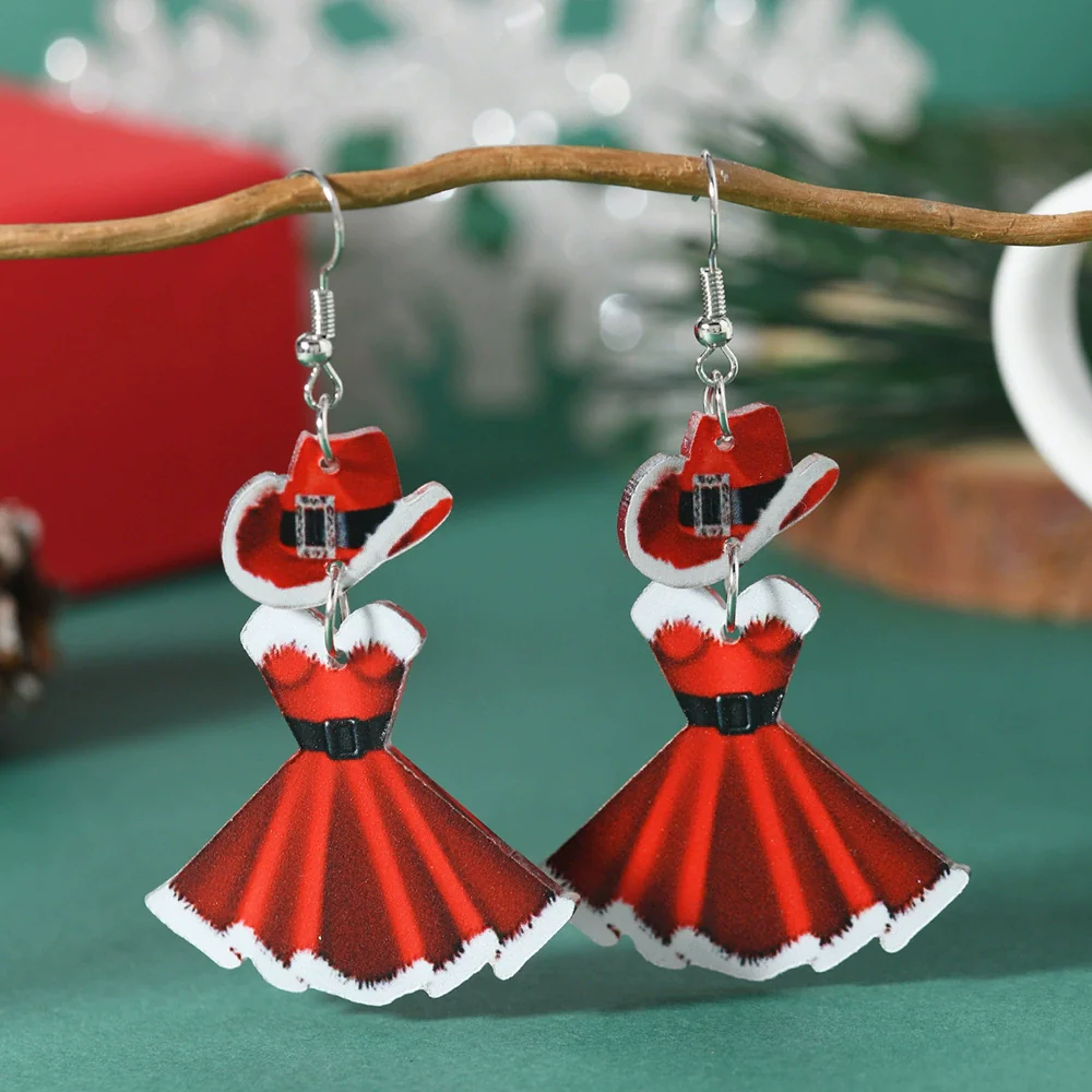 Christmas Carnival Party Elegant Fashion Acrylic Doublesided Earrings - Image 3