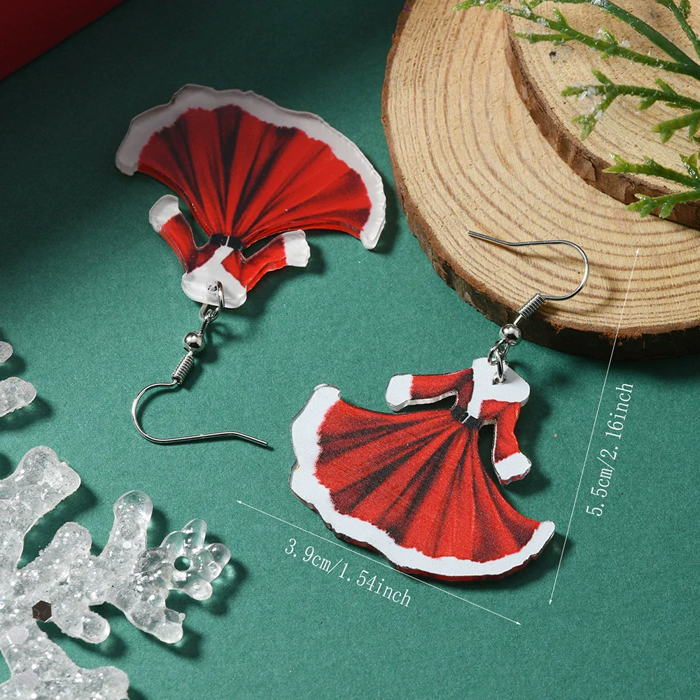 Christmas Carnival Party Elegant Fashion Acrylic Doublesided Earrings - Image 9