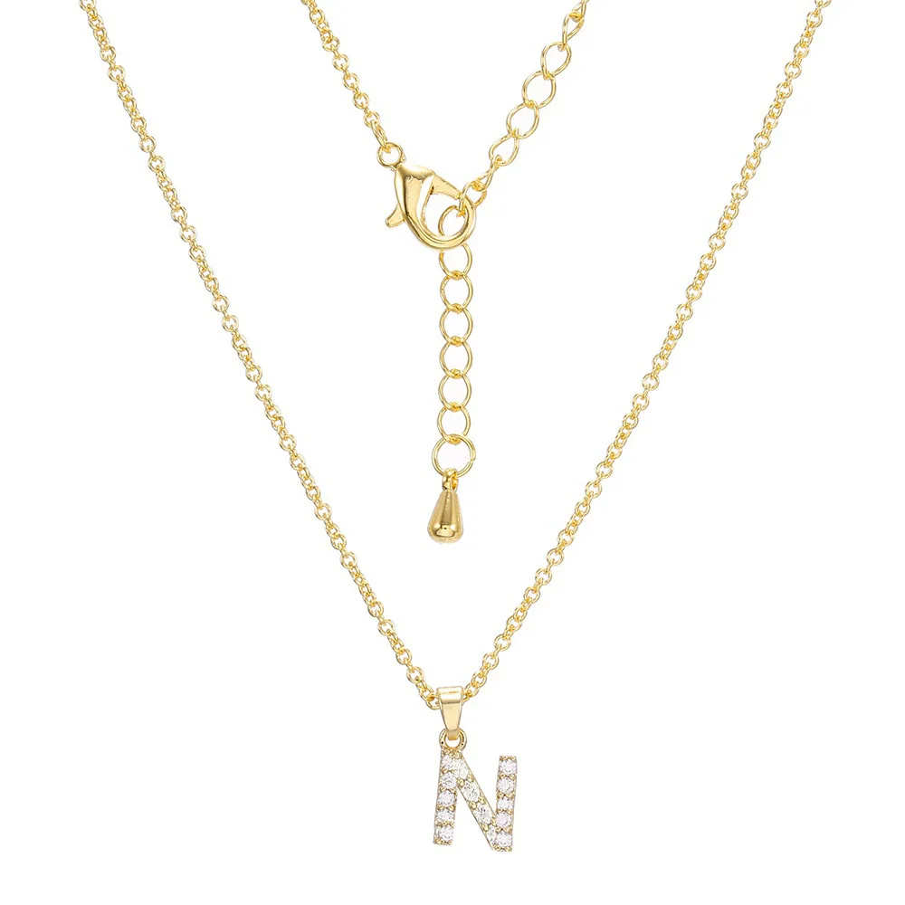 Clavicle Necklace Ecofriendly Brass With Letters Numbers Text Pattern And Diamond Styling - Image 19