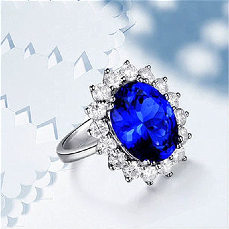Colored Gemstone Ring Natural Geometric Style With Diamond Treatment - Image 4