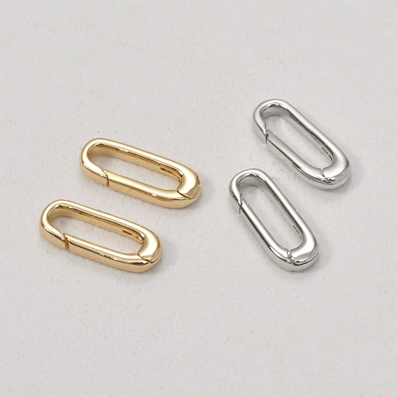 Copper Electroplated Chainshaped Lobster Clasp 8Shaped Spring Clasp Long Oval Tail Clasp Necklace - Image 13
